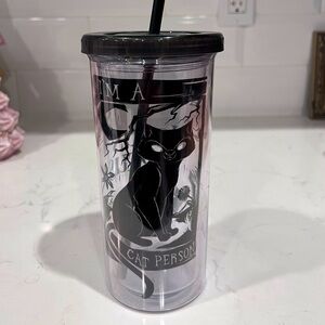 Disney Hocus Pocus I’m A Cat Person Black Cat Tumbler with Straw